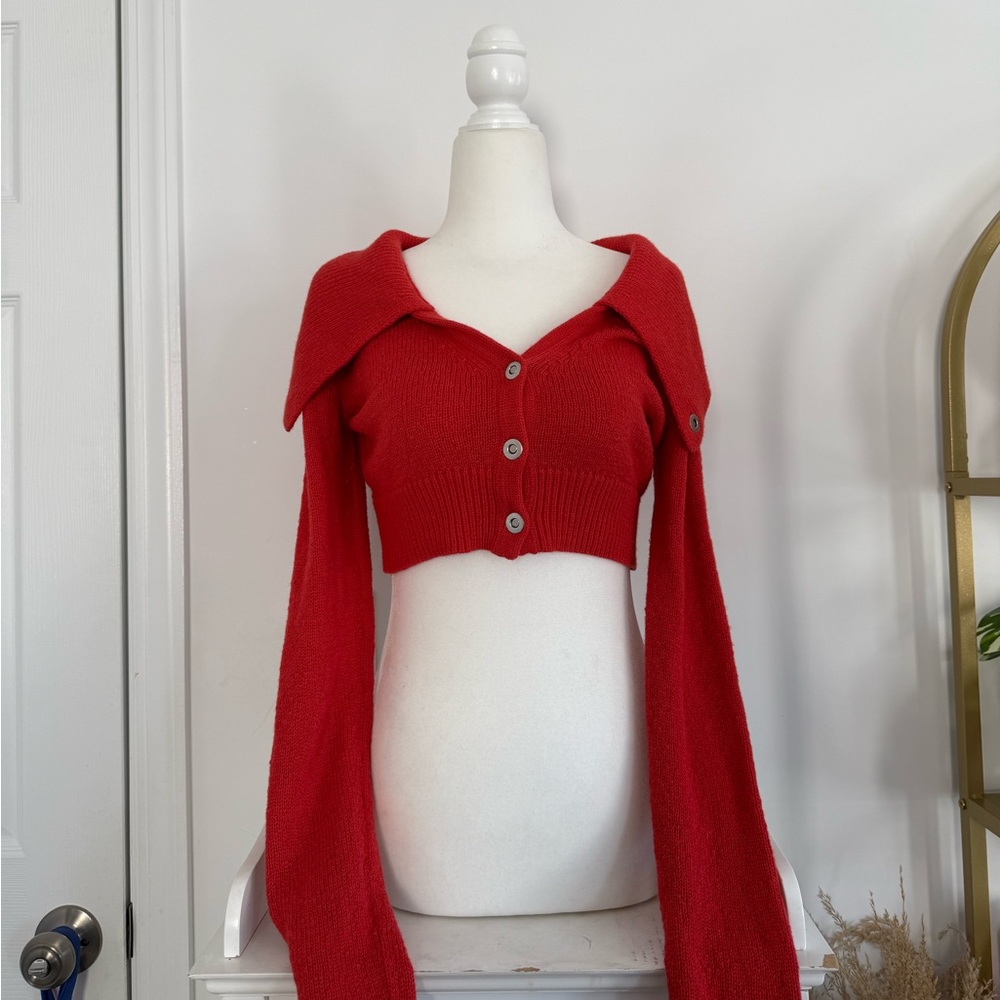 Helmut Lang Red Cardigan